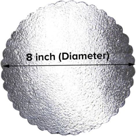 8 Inch Silver Round Cake Board
